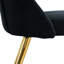 Chaise de salle à manger 4 pièces en velours noir-1074419301