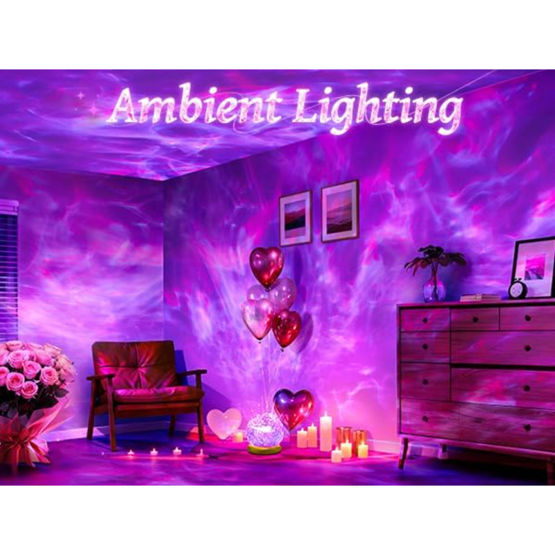 Projecteur océan pour chambre avec télécommande – Lampe de douche DEL 18 couleurs à éclairage d'ambiance, veilleuse à intensité variable, projecteur d'aurores boréales pour salle de bain, décoration esthétique pour chambre, cadeau pour adolescentes