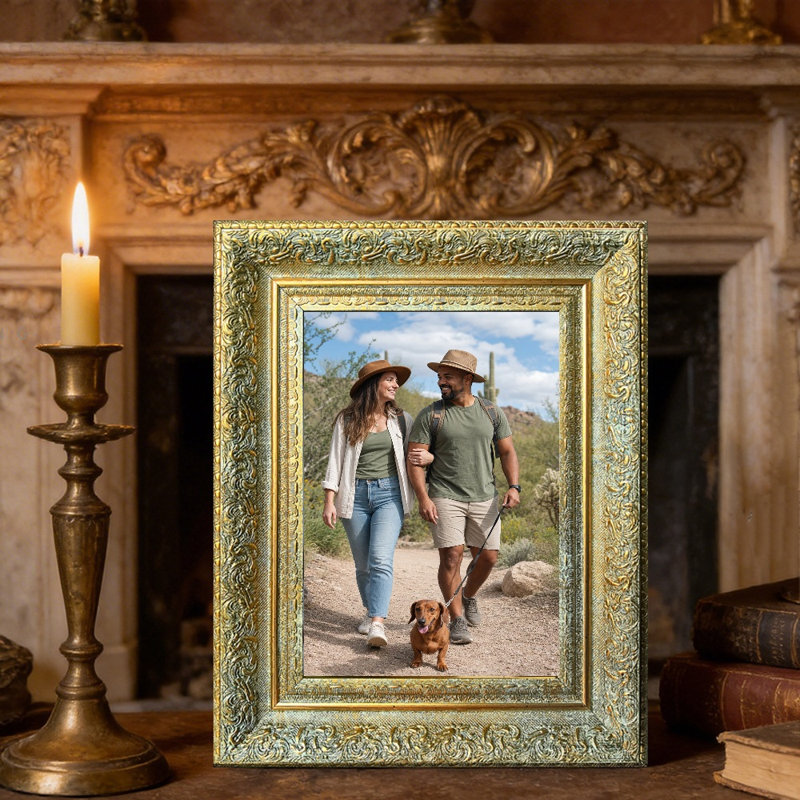 Cadre photo mural 3 pièces 5 "x 7" doré antique