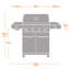 Barbecue au propane en acier inoxydable à brûleur 24367,4 de Monument Grills avec brûleurs latéraux doubles et station de cuisson infrarouge, 72 000 BTU - parfait pour les barbecues en famille, cadeau des Fêtes-106908349