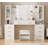 59.1" Large Vanity Desk Table With Mirror & Lights, White Makeup Vanity With Power Outlet And 8 Drawers 2 Cabinets