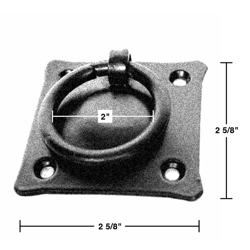 Black Wrought Iron Ring Cabinet Pulls with Mounting Hardware