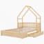  Lit plateforme House avec garde-corps et 2 tiroirs-668716057