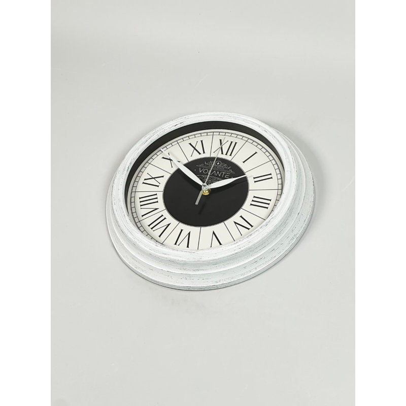 Drowne Wall Clock, White/Black