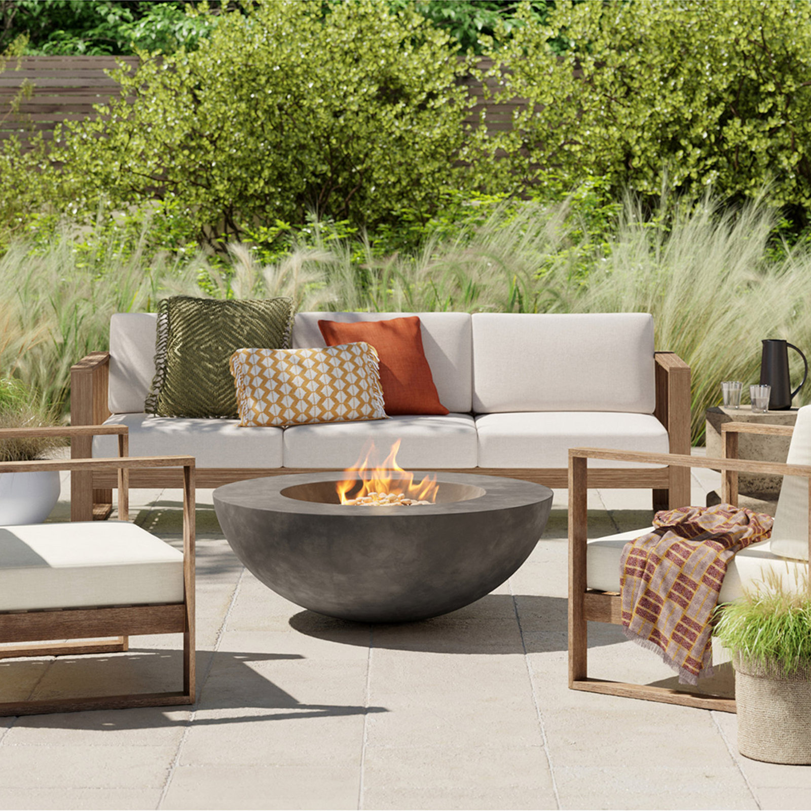 Cove 92" Eucalyptus Wood Patio Sofa