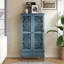 Armoire haute rustique bleu antique-304457186