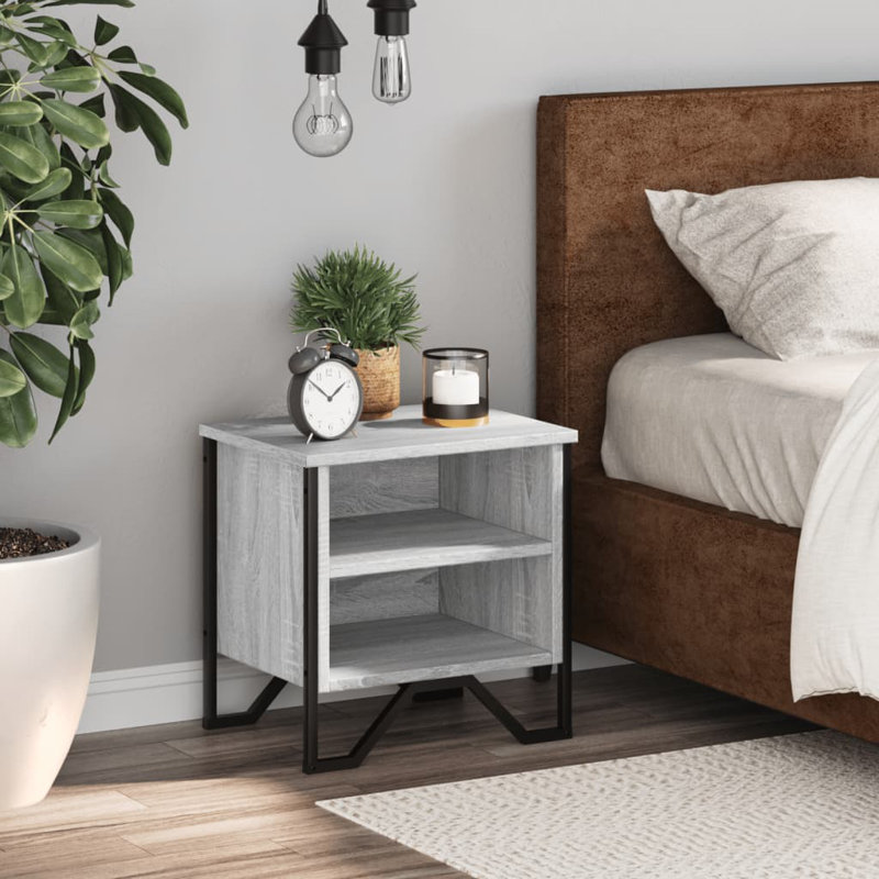 Alyza 40cm W Bedside Table, Grey Sonoma, Individual