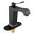 Matte Black Faucet For Kitchen Sink, Single Handle, Push - Button Drain, Temperature Control With Knob Style Curved Spout To Expand Washing Space, 304 Stainless Steel, Bathroom, Rv, Bar Sink Handle