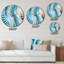 Horloge murale rayée Blue Harmony Of Waves-101236040
