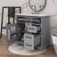 Meuble-lavabo élégant 36 po avec lavabo, meuble-lavabo en céramique 36 po, 2 tiroirs pratiques et charnières à fermeture en douceur, conception à une porte