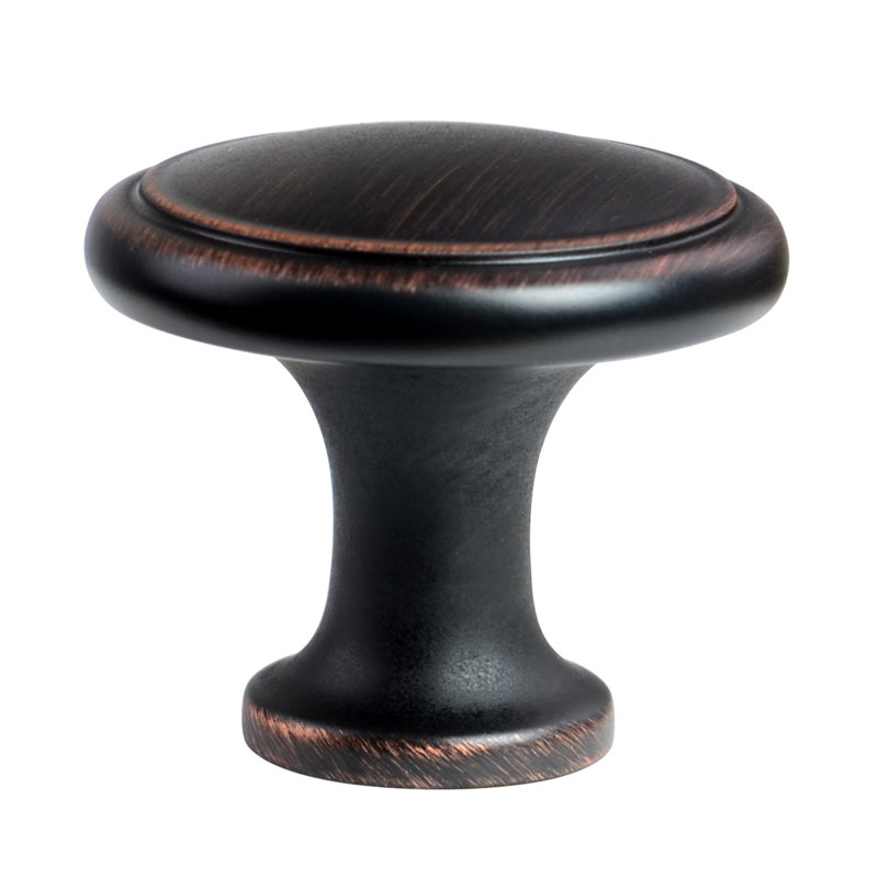 Oil Rubbed Bronze Round Cabinet Knob with Mounting Hardware