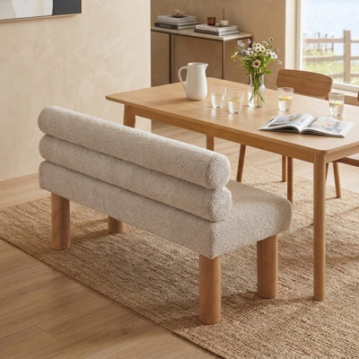 Banc contemporain rembourré avec assise souple et support de 300 lb pour la chambre à coucher, le vestibule et le salon