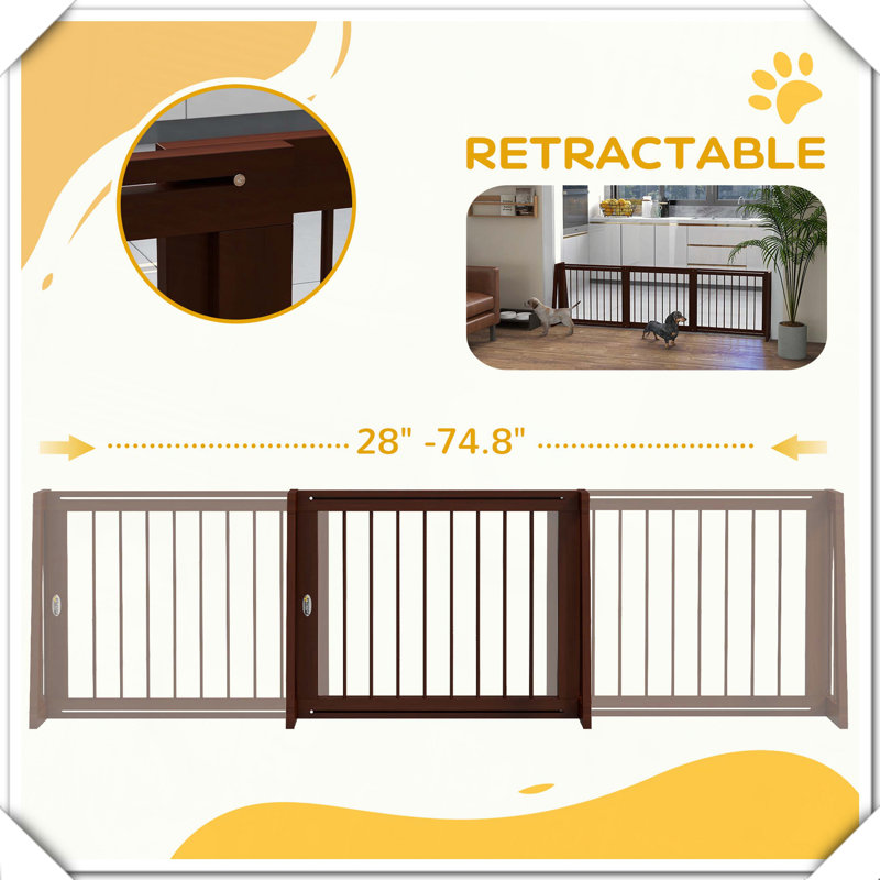 Barrière en bois pour animaux avec support rétractable