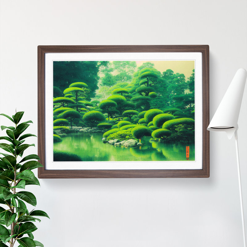 Japanese Garden Vol.5 - Framed Print, 25cm H x 34cm W x 2cm D, Walnut Framed