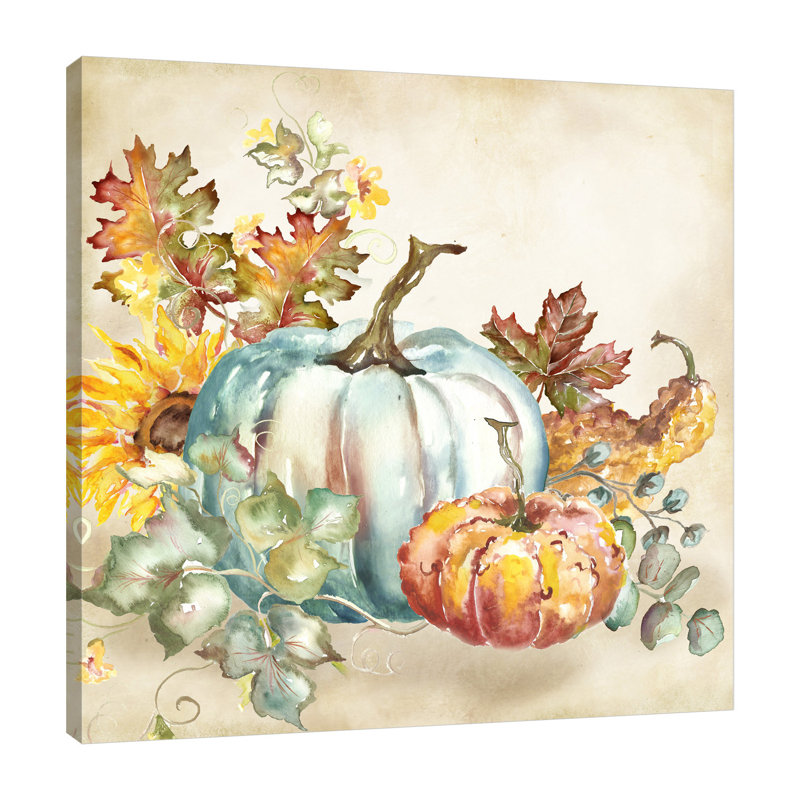 Watercolor Harvest Pumpkin III - Wrapped Canvas Print, 30" H x 30" W x 1.5" D