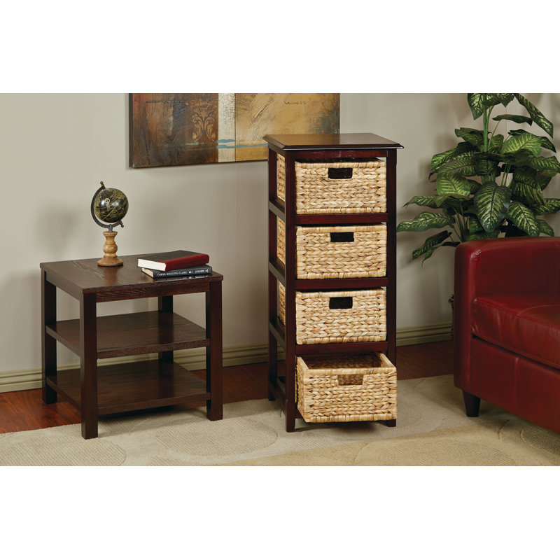 Ottilie 4 Drawer Storage Drawer, Espresso  Natural