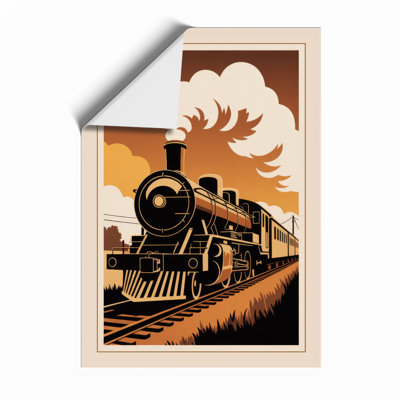 Locomotive At Dusk Vintage - Print