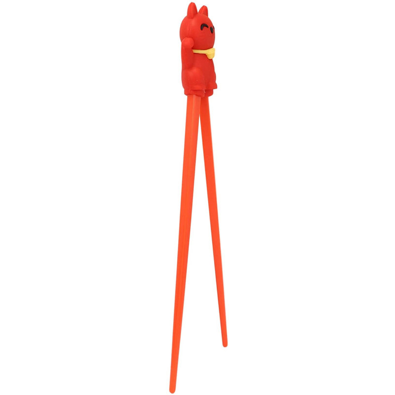 Dakota Fields Reusable Training Chopsticks Set With Animated Food Safe Silicone Helper Hinge Guide For Sushi Noodles Rice Dining Fun For Adults And Kids (Red Maneki Neko Cat)