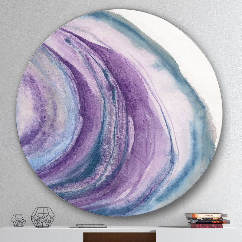 Watode Geode I - Reproduction d'art en cercle métallique sur toile, H 36 po x l 36 po