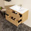 Meuble-lavabo mural avec lavabo, armoire de salle de bain avec système de fermeture en douceur