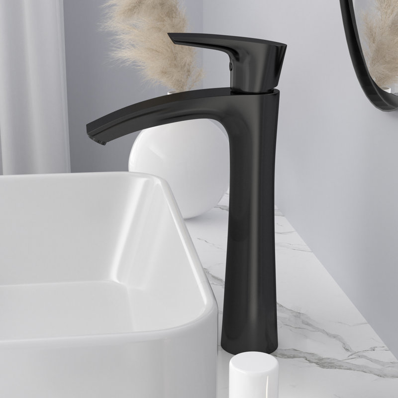 Matte Black Tall Single Handle Bathroom Faucet