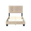 Lit simple en bois massif avec tête de lit en velours brun et revêtement réglable