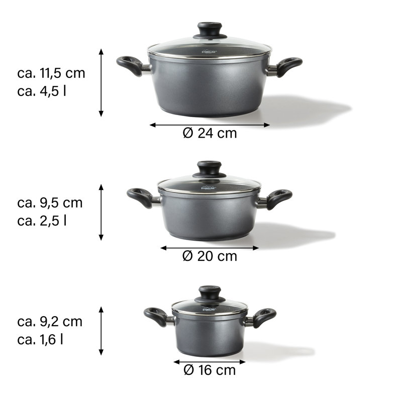 Bella Cucina 4.2L Non-Stick Aluminum Pot Set