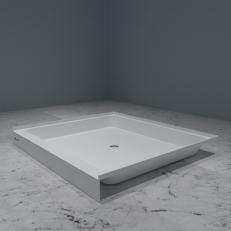 48x48 - Center Drain - Single Threshold - Acrylic Shower Base