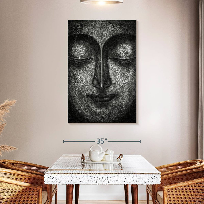 Adella Buddha Face BW, 48" H x 32" W