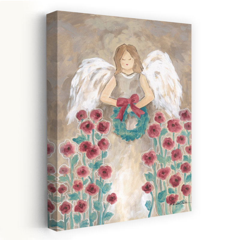 Coquelicots ange abstrait art contemporain coquelicot, H 60 po x l 40 po