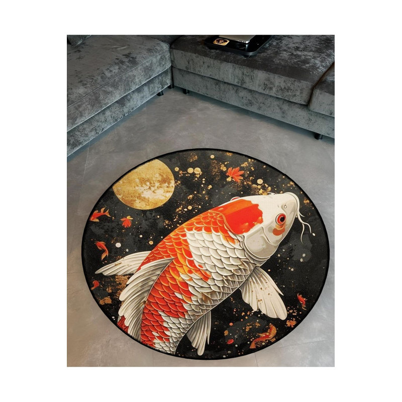 Tapis rond lavable à la machine, Sous-tapis rond 3 pi 3 po inclus