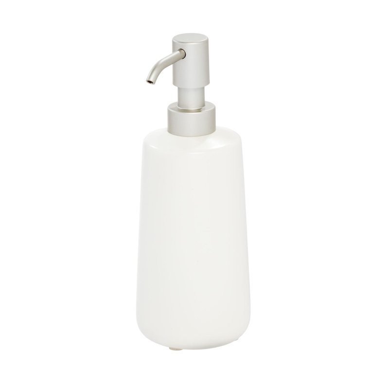 iDesign Eco Vanity Ceramic Earth Collection Refillable Tall Soap Dispenser, Coconut