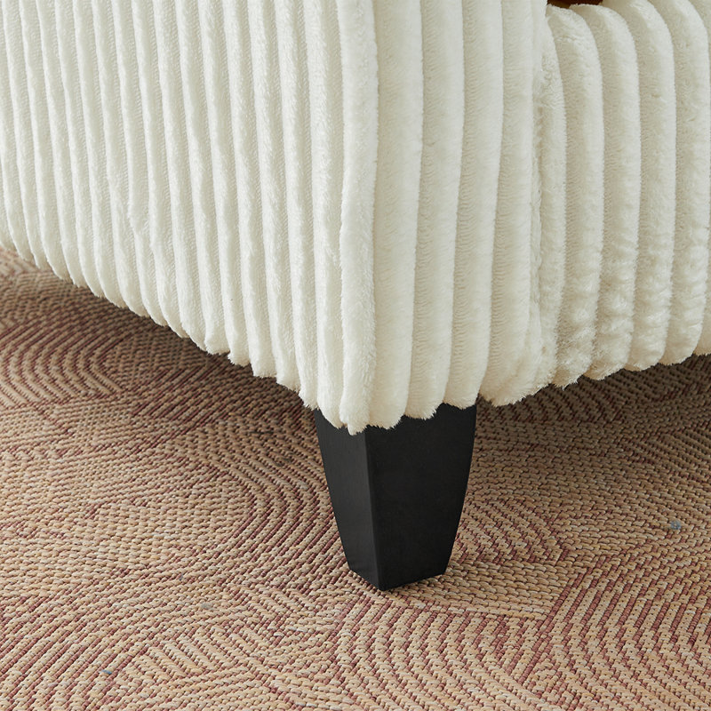Fauteuil en velours côtelé l 46 po, Beige