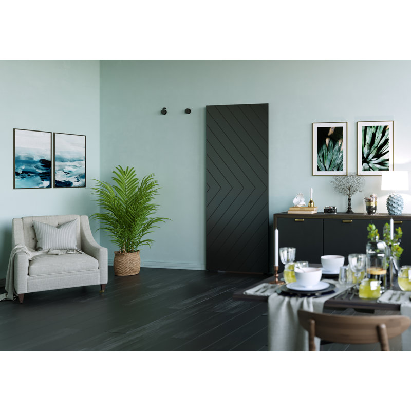 88'' Tall Black MDF Designer Barn Door Slab