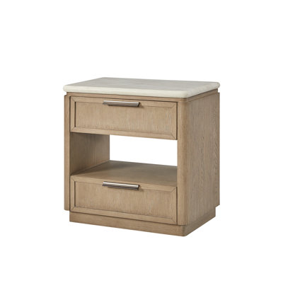 Nightstand with Oak Veneer Drawer Fronts
