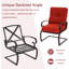 Ensemble de bistro d'extérieur 3 pièces pour patio, chaises à ressorts et table ronde bistro, ensemble de conversation pour petit patio en métal avec coussins