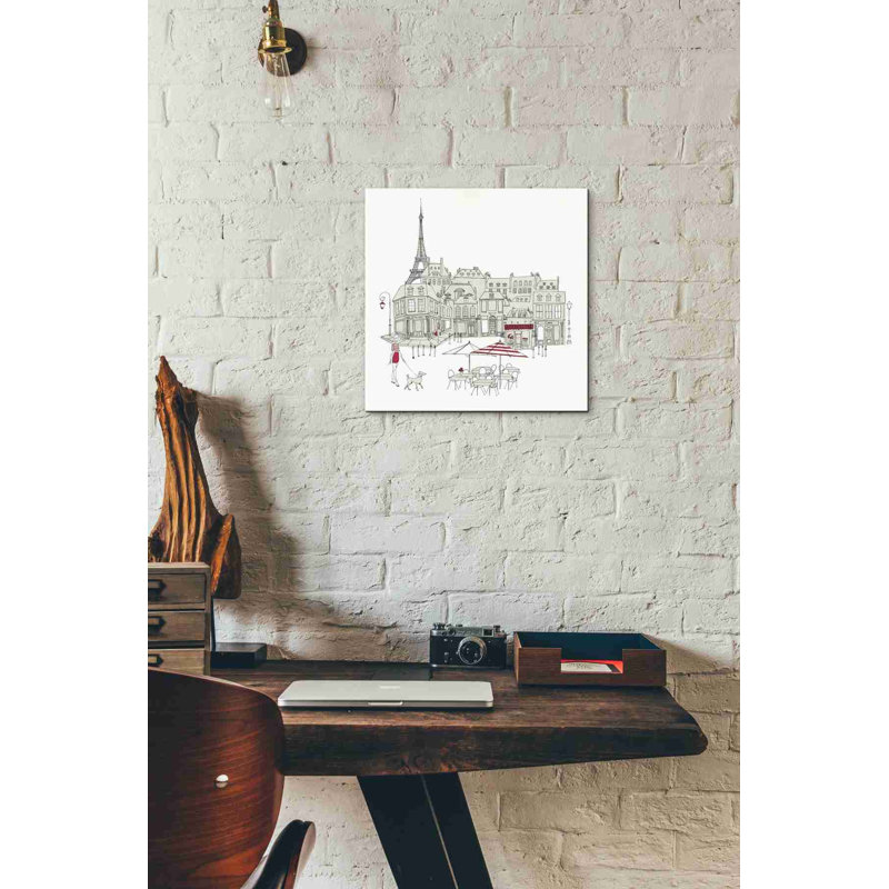 «World Cafe II Paris Red» par Avery Tillmon, art mural sur toile, H 12 po x l 12 po
