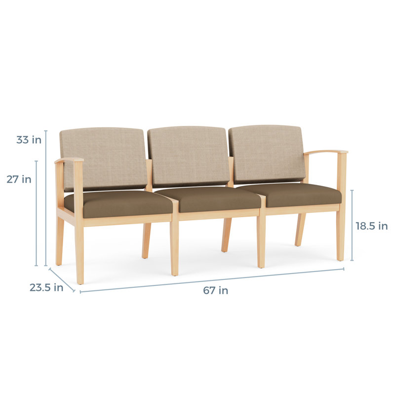 Canapé 3 places, Naturel, Chambray calcaire / Patriot Plus taupe