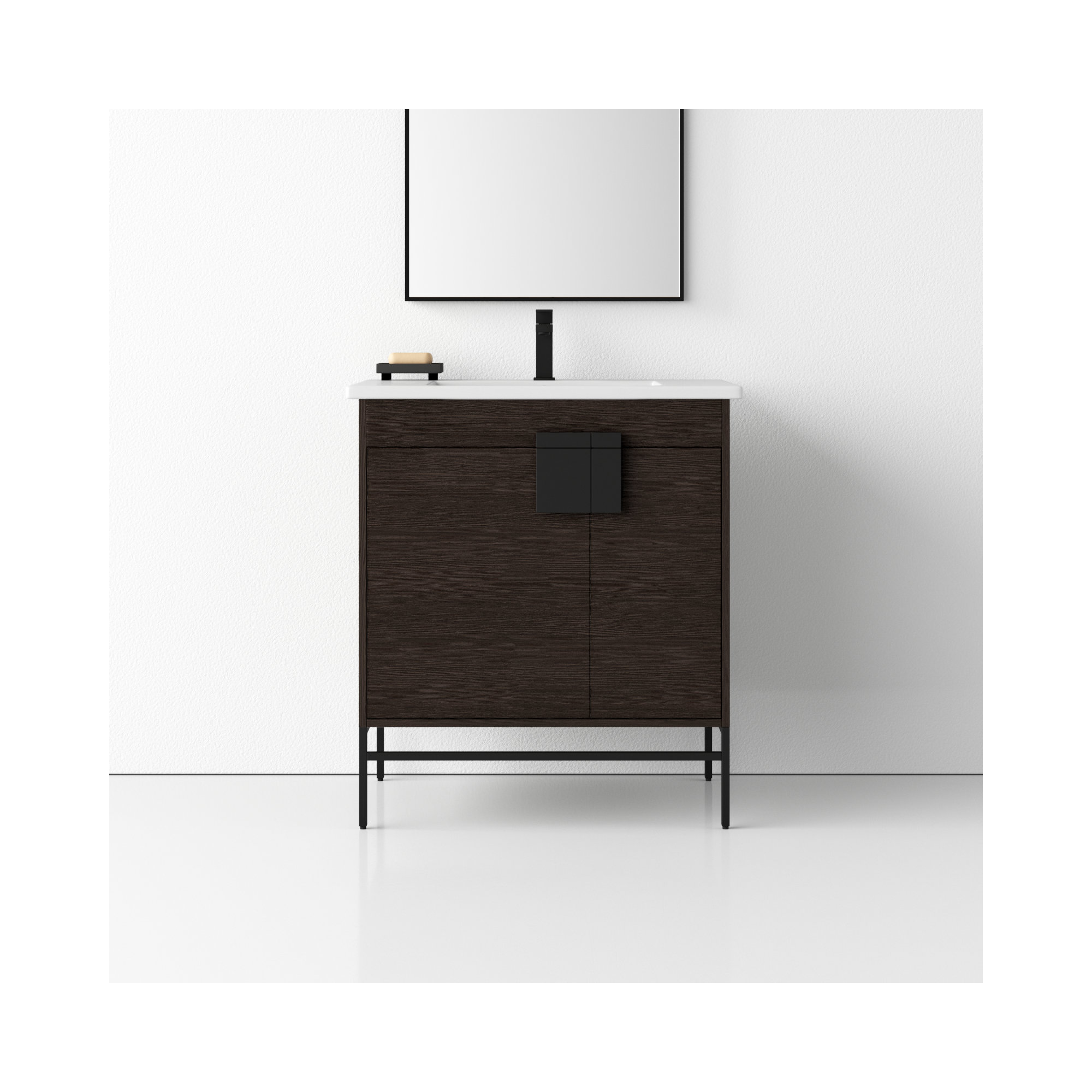 Maisie 30'' Single Bathroom Vanity, Black Matte, Black