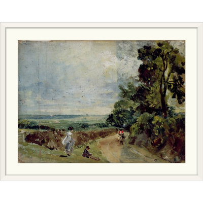 John Constable " A Country Road With Trees And Figures " by John Constable