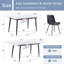 Ensemble de table de cuisine moderne de 59 à 75 po avec structure en métal robuste, parfait pour la cuisine à domicile, peu encombrant-870447767-856701764