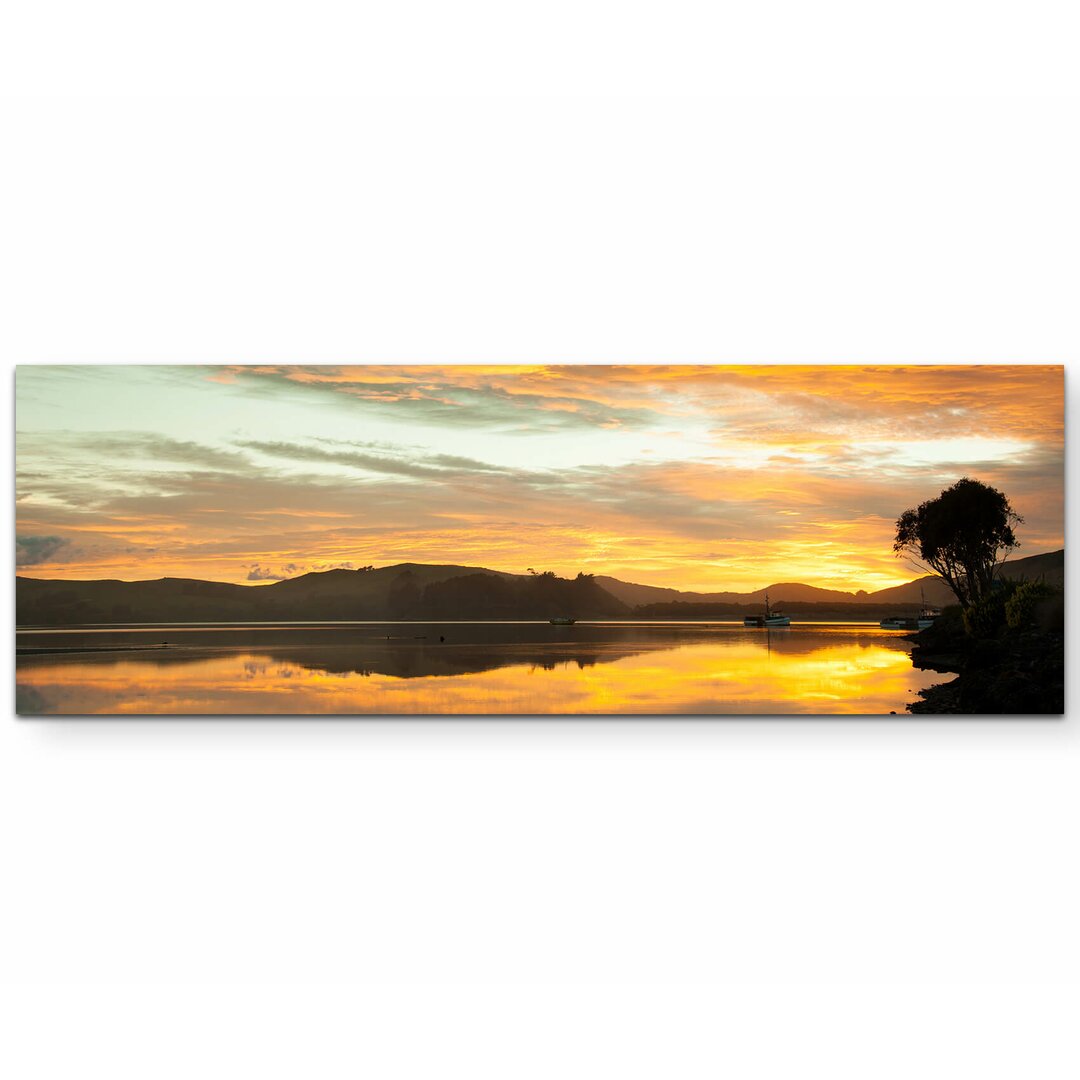 Leinwandbild Waikawa Bay bei Sonnenaufgang - Neuseeland