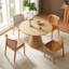 Table de salle à manger ronde en bois 45,27 po, fabrication en bois massif, plateau en chêne convenant à la cuisine, au salon et au café ASH-197605511