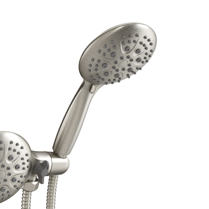 Pomme de douche multifonction 4,7 po Fusion et douche à main multifonctionnelle Fusion, Nickel brossé