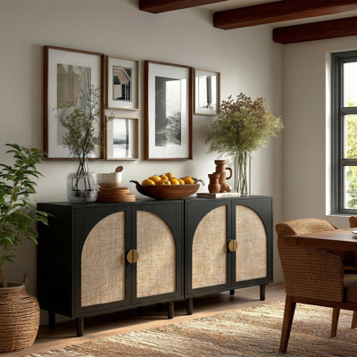 Modern Rattan Storage Sideboard Cabinet