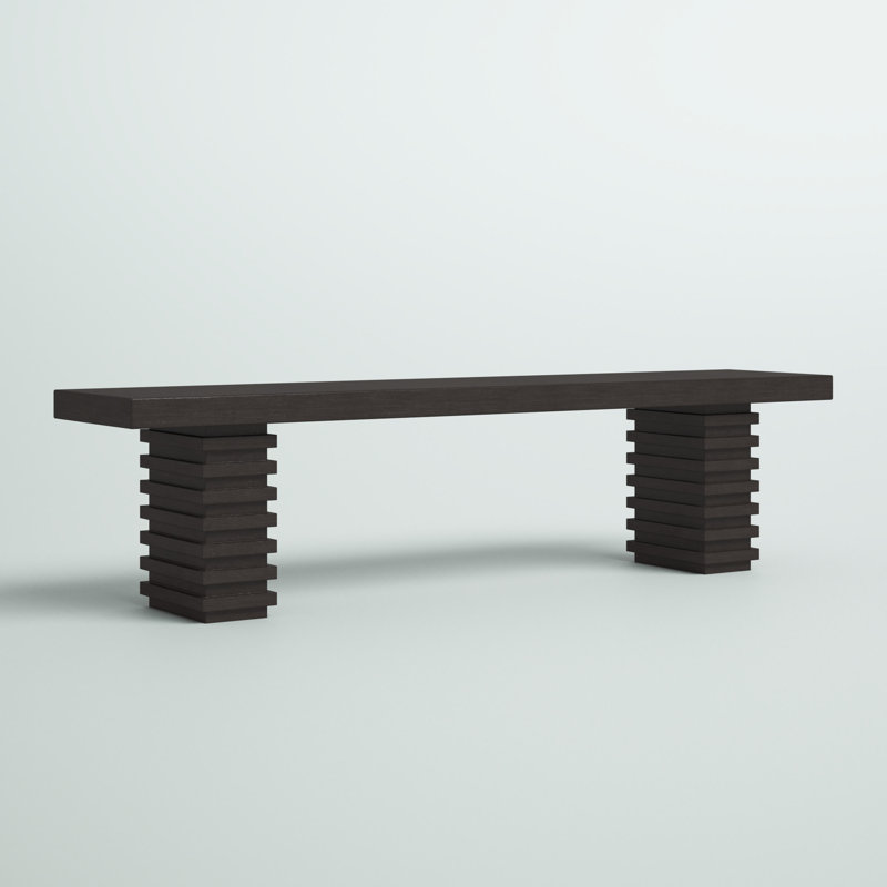 Zaedin Twin Pedestal Wood Dining Bench