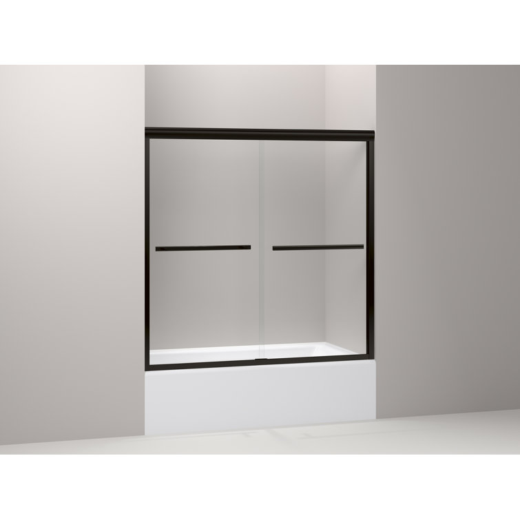 Gradient 59.63" W x 58.06" H Double Sliding Bath Door with CleanCoat® Technology
