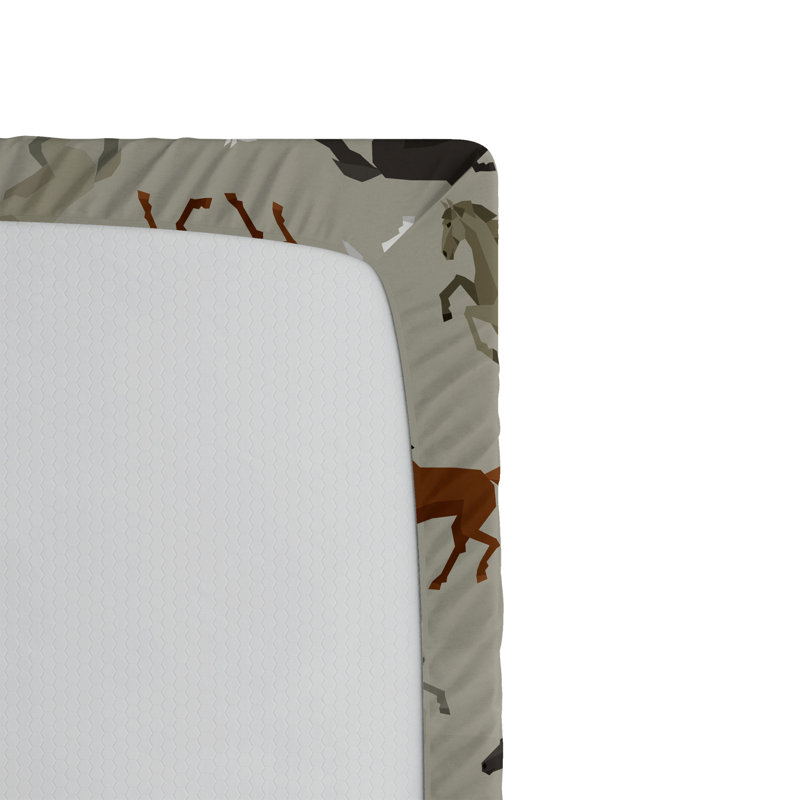 Ambesonne Horses Fitted Sheet 2-Pack Stallion Galloping Motif Multicolor, Twin XL Fitted Sheet