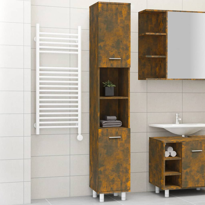 Avrey Linen Cabinet, Smoked Oak