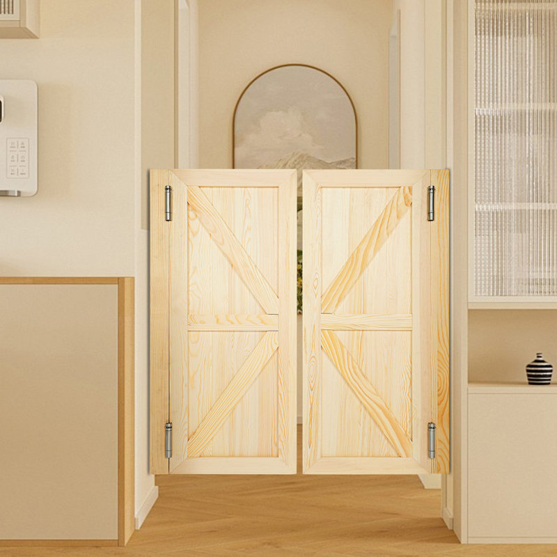 31.5'' x 35.4'' Solid Wood Double Pane with Installation Hardware Kit without Installation Hardware Kit Café / Saloon Door